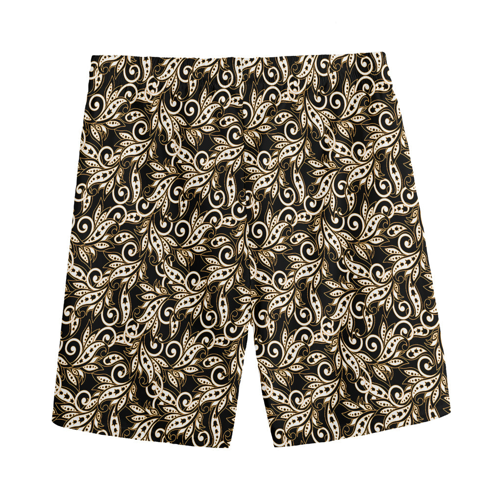 Dark Western Floral Pattern Print Men's Sports Shorts