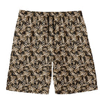 Dark Western Floral Pattern Print Men's Swim Trunks