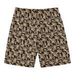 Dark Western Floral Pattern Print Men's Swim Trunks