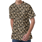 Dark Western Floral Pattern Print Men's Velvet T-Shirt
