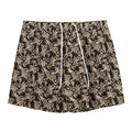 Dark Western Floral Pattern Print Mesh Shorts