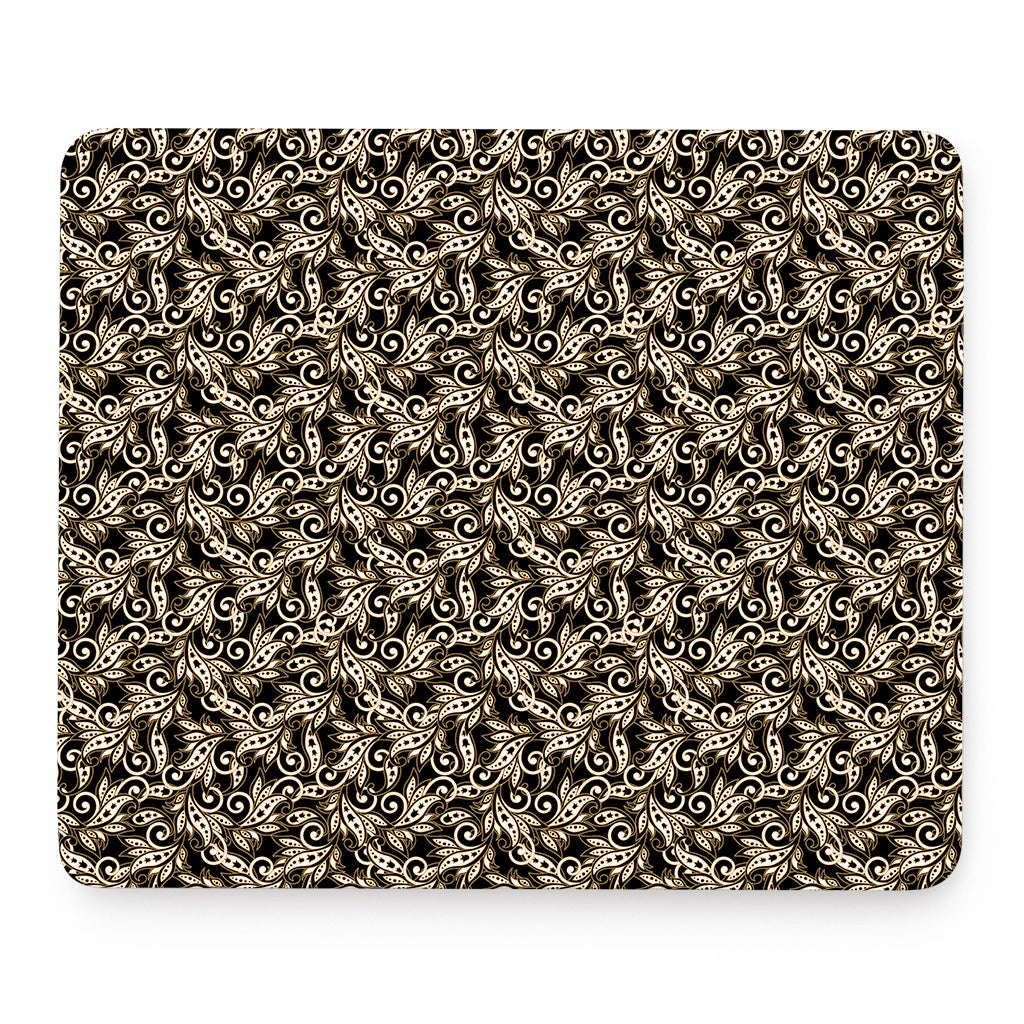 Dark Western Floral Pattern Print Mouse Pad