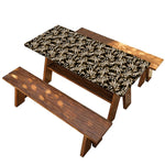 Dark Western Floral Pattern Print Picnic Table Cover