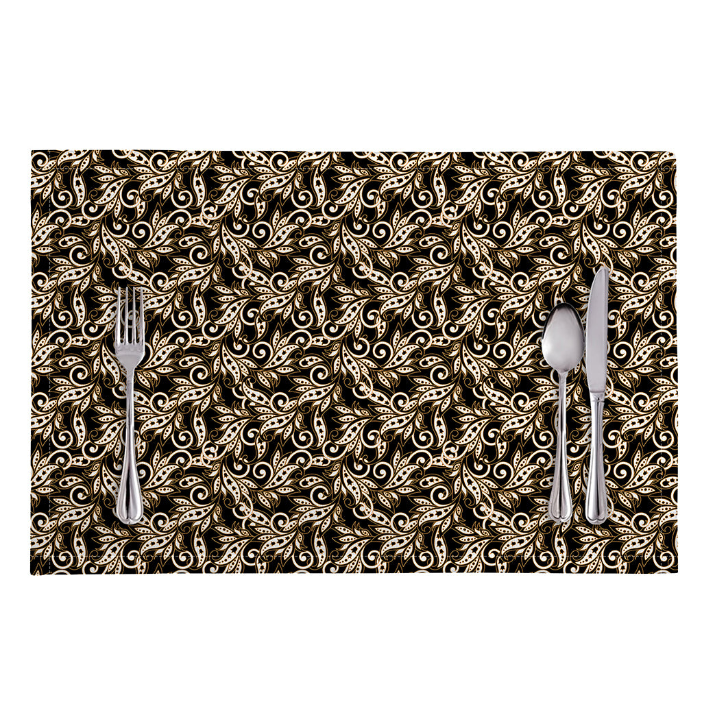 Dark Western Floral Pattern Print Placemat