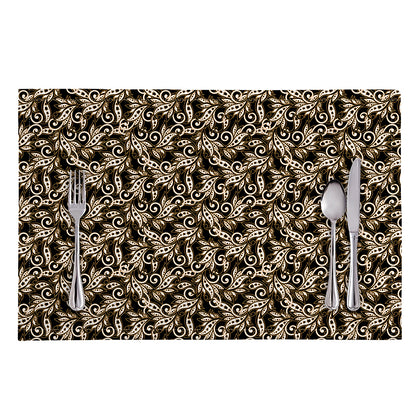 Dark Western Floral Pattern Print Placemat