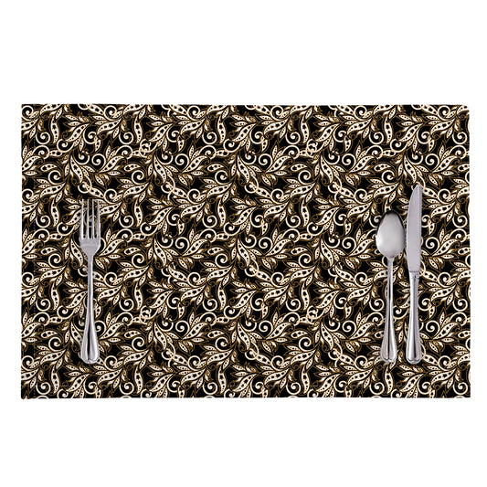 Dark Western Floral Pattern Print Placemat