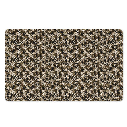 Dark Western Floral Pattern Print Polyester Doormat
