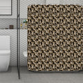 Dark Western Floral Pattern Print Polyester Shower Curtain