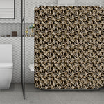 Dark Western Floral Pattern Print Polyester Shower Curtain
