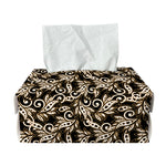 Dark Western Floral Pattern Print Rectangle Tissue Box Cover