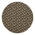 Dark Western Floral Pattern Print Round Blanket