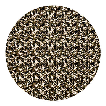 Dark Western Floral Pattern Print Round Blanket