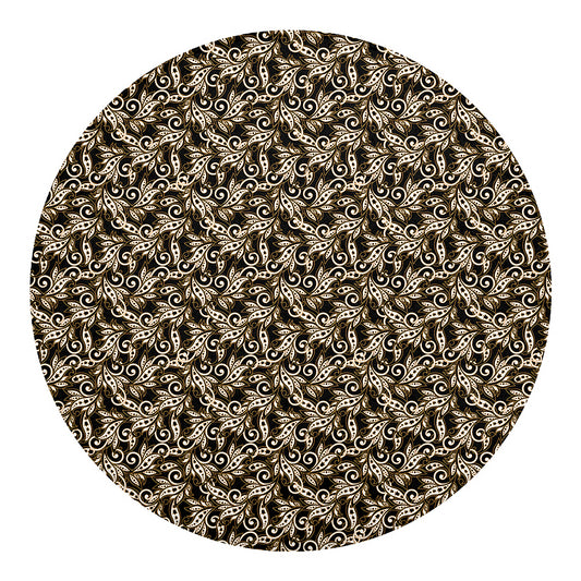 Dark Western Floral Pattern Print Round Blanket