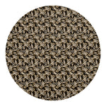 Dark Western Floral Pattern Print Round Blanket