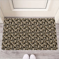 Dark Western Floral Pattern Print Rubber Doormat