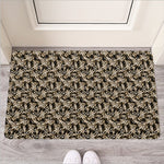 Dark Western Floral Pattern Print Rubber Doormat