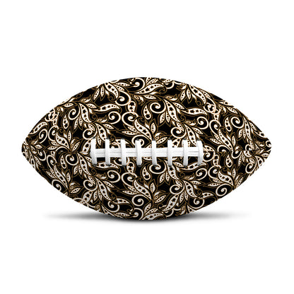 Dark Western Floral Pattern Print Rugby Ball