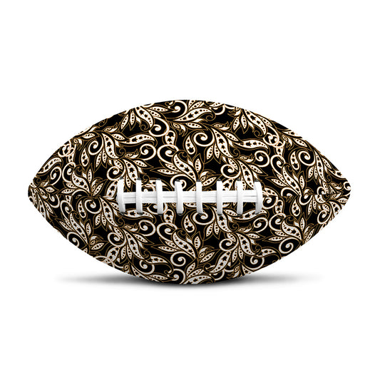 Dark Western Floral Pattern Print Rugby Ball