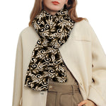 Dark Western Floral Pattern Print Scarf