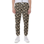 Dark Western Floral Pattern Print Scuba Joggers