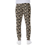 Dark Western Floral Pattern Print Scuba Joggers