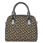 Dark Western Floral Pattern Print Shoulder Handbag