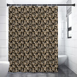 Dark Western Floral Pattern Print Shower Curtain