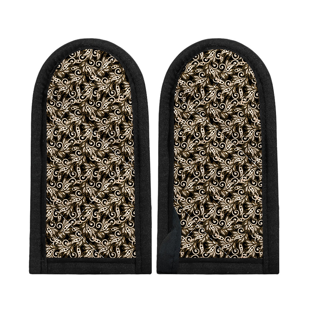 Dark Western Floral Pattern Print Skillet Handle Cover