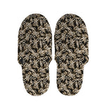 Dark Western Floral Pattern Print Slippers