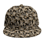Dark Western Floral Pattern Print Snapback Cap