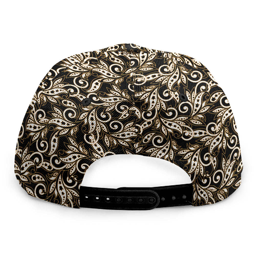Dark Western Floral Pattern Print Snapback Cap