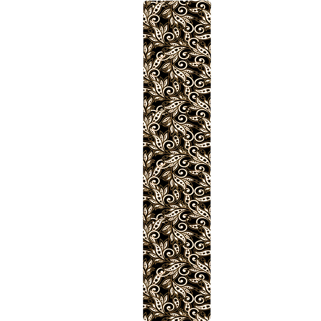 Dark Western Floral Pattern Print Table Runner