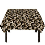 Dark Western Floral Pattern Print Tablecloth