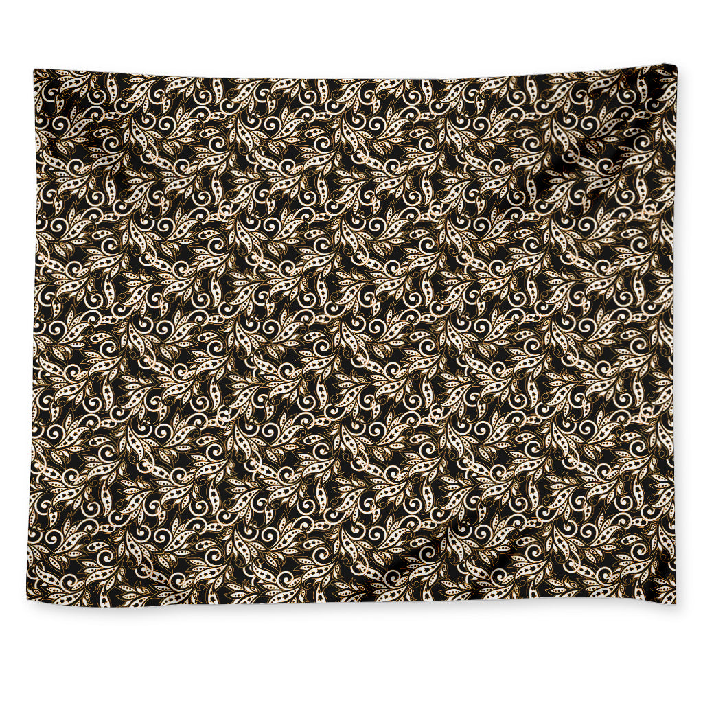 Dark Western Floral Pattern Print Tapestry