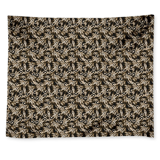 Dark Western Floral Pattern Print Tapestry