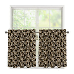 Dark Western Floral Pattern Print Tier Curtains