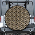 Dark Western Floral Pattern Print Tire Cover