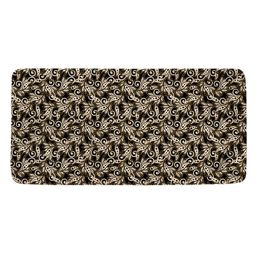 Dark Western Floral Pattern Print Towel