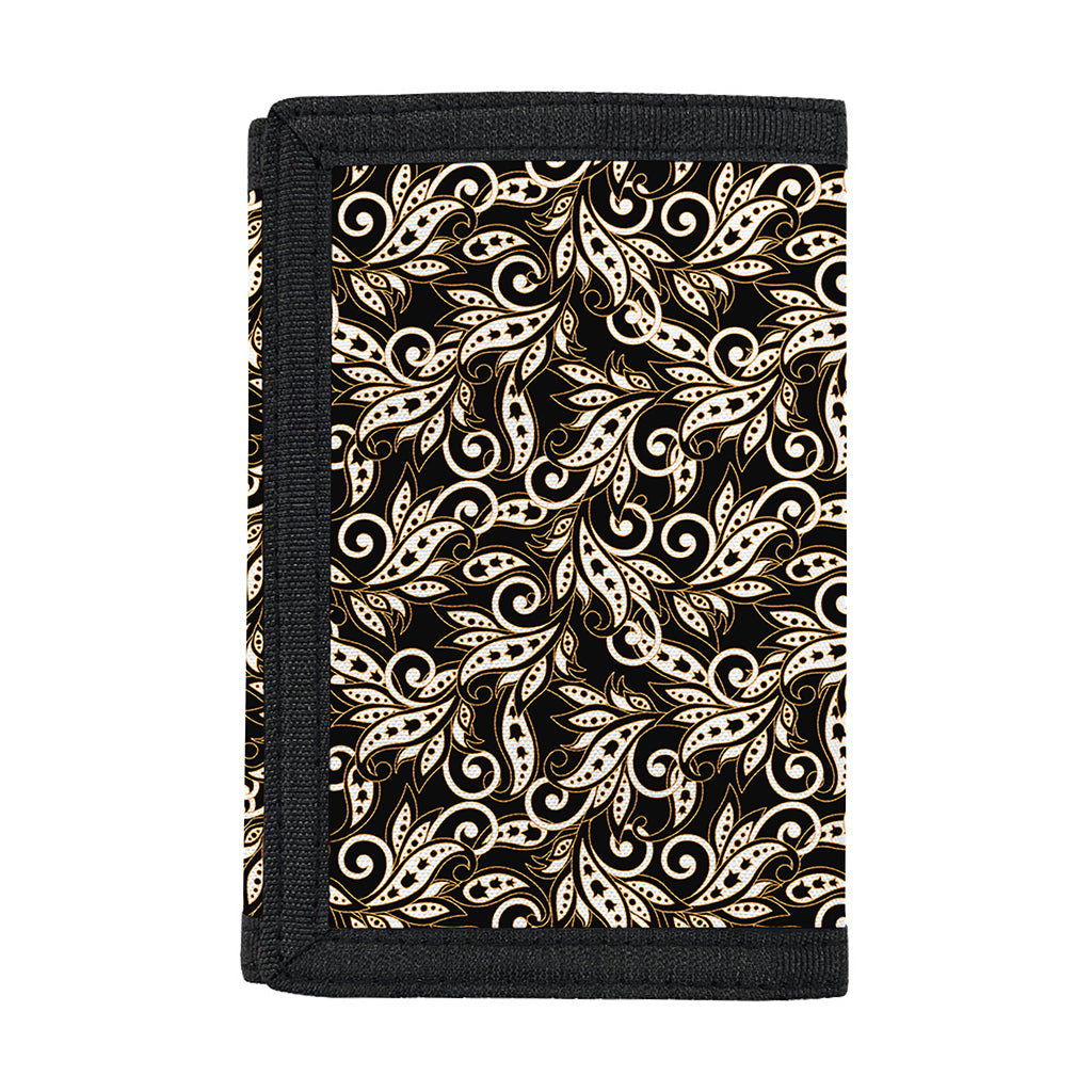 Dark Western Floral Pattern Print Trifold Wallet