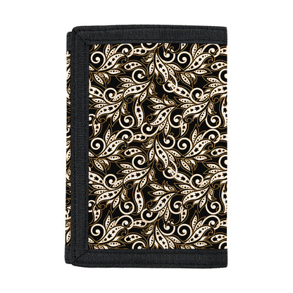 Dark Western Floral Pattern Print Trifold Wallet