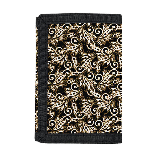 Dark Western Floral Pattern Print Trifold Wallet