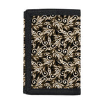 Dark Western Floral Pattern Print Trifold Wallet