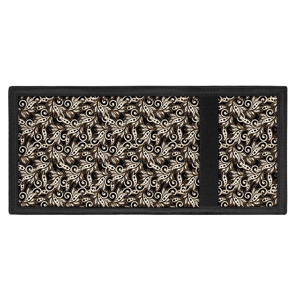 Dark Western Floral Pattern Print Trifold Wallet