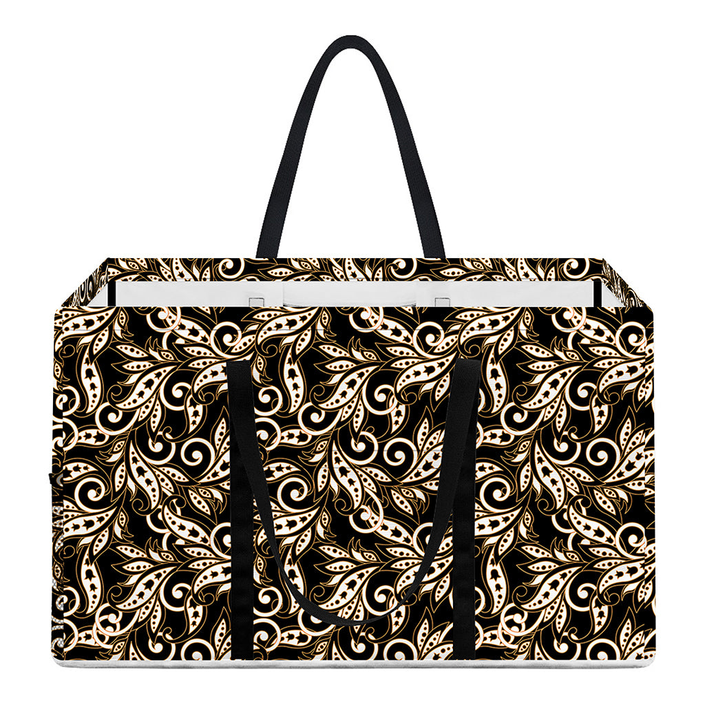 Dark Western Floral Pattern Print Utility Tote Bag