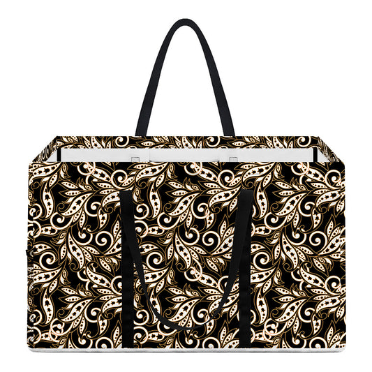 Dark Western Floral Pattern Print Utility Tote Bag