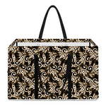 Dark Western Floral Pattern Print Utility Tote Bag