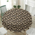 Dark Western Floral Pattern Print Waterproof Round Tablecloth