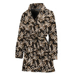 Dark Western Floral Pattern Print Women's Bathrobe