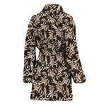 Dark Western Floral Pattern Print Women's Bathrobe