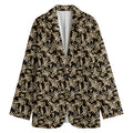 Dark Western Floral Pattern Print Women's Blazer